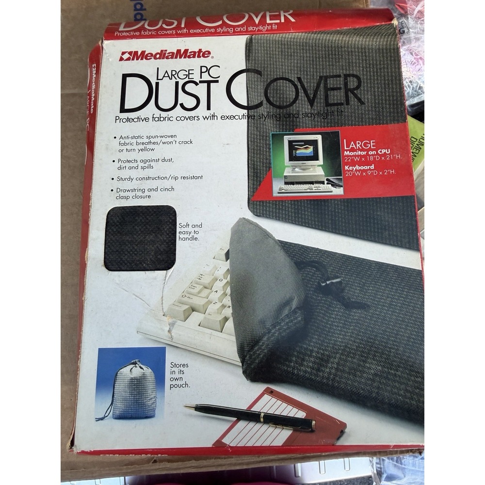 Vtg Large PC Dust Cover Set -mediamate Complete for 15" or 17" Monitor NEW